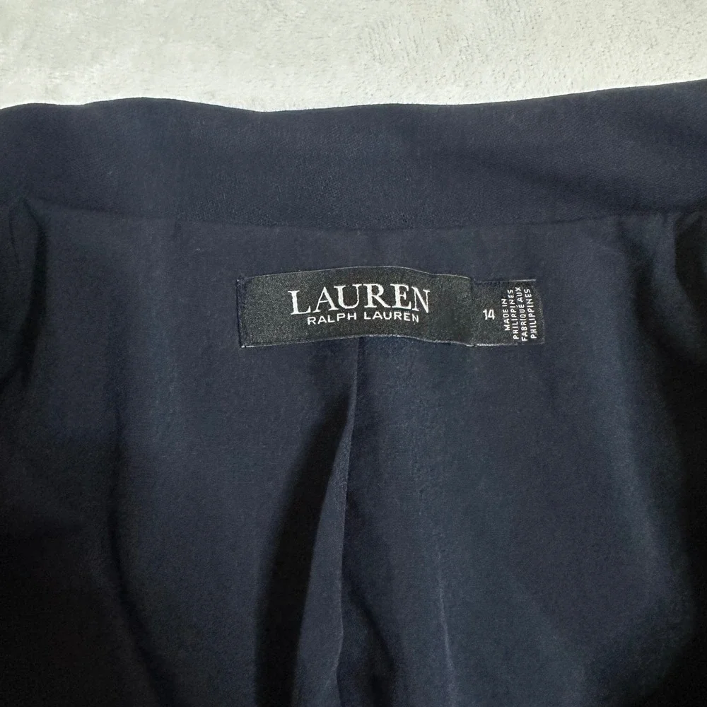 Lauren Ralph Lauren Navy Wool Double Breasted Blazer Gold Crest Buttons 14 - Picture 4 of 13